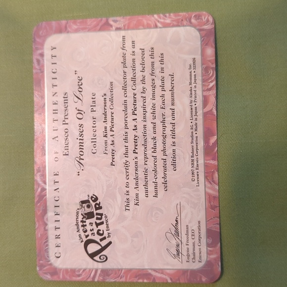 Kim Anderson Pretty as a Picture Commemorative Wedding Art Plate, 1997 - Picture 7 of 9